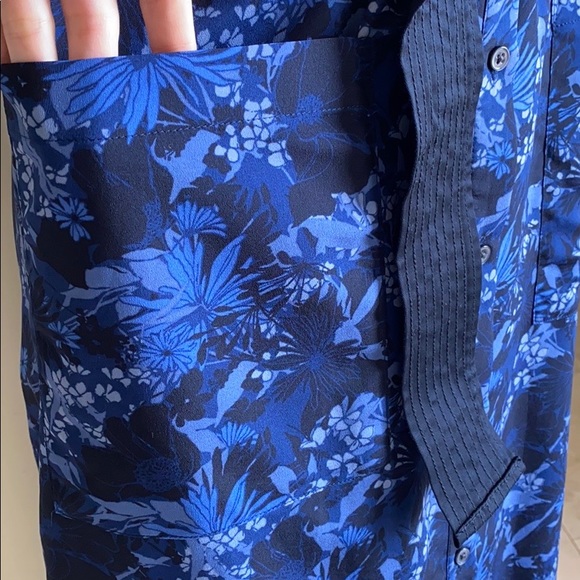 Blue Floral Midi Dress Banana Republic - Picture 5 of 7